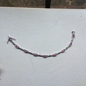 Lorenzo Pink Sapphire & diamond tennis bracelet